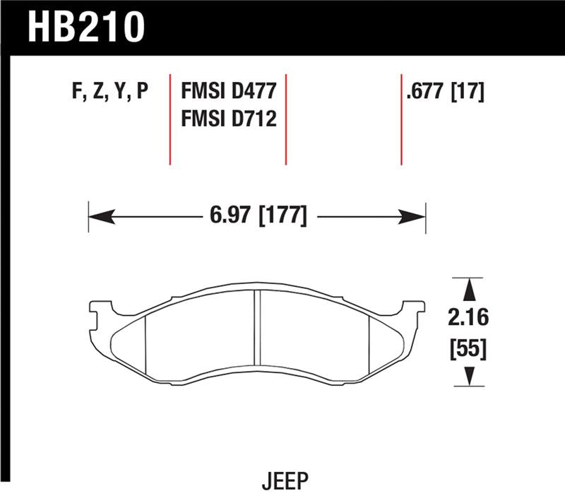 Load image into Gallery viewer, Hawk Performance HB210Y.677 HAWK LTS Brake Pads
