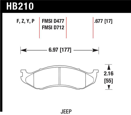 Hawk Performance HB210Y.677 HAWK LTS Brake Pads