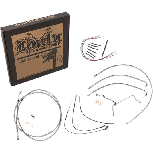 Burly Brand B30-1166 Handlebar Cable/Line Install Kit - Stainless Steel