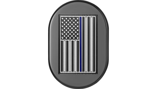 Figurati Designs FD71-AC-BLK-LT Antenna Cover - Black with Blue Line American Flag