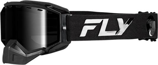 Fly Racing Zone Elite Snow Goggles (One Size Fits Most, Black / Black Mirror/Polarized Smoke Lens)