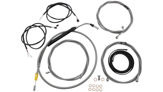 La Choppers LA-8056KT3-16 Complete Plug and Play Cable Kit - Stainless Braided