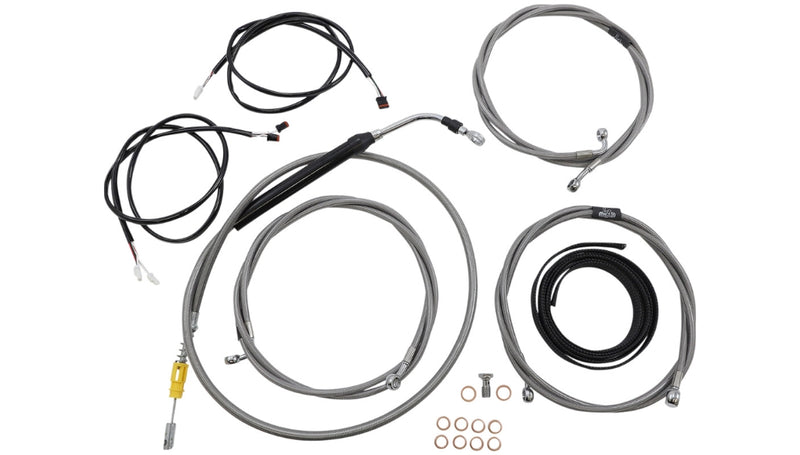 LA Choppers LA-8056KT3-16 Complete Plug and Play Cable Kit - Stainless Braided