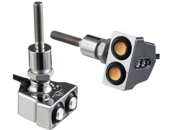 Joker Machine 05-216C Rat Eye LED Dual Mirror Mount Turn Signals - Chrome