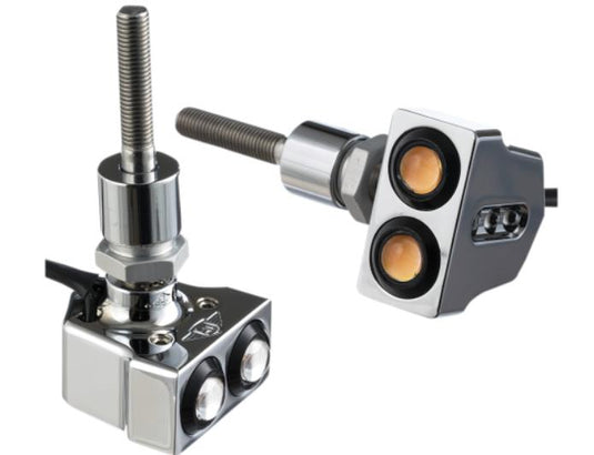 Joker Machine 05-216C Rat Eye LED Dual Mirror Mount Turn Signals - Chrome