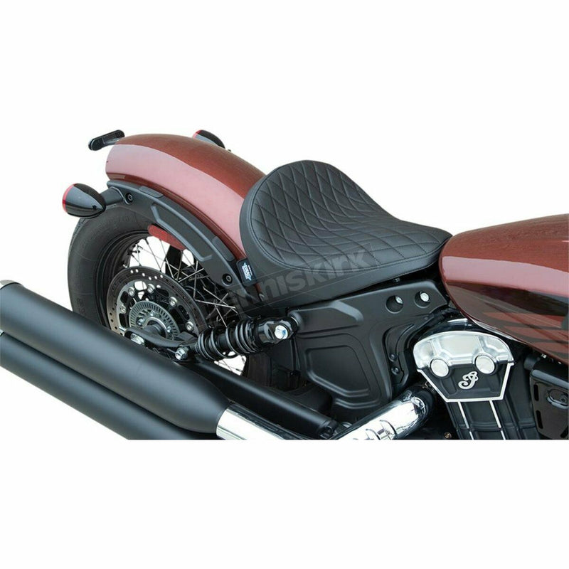 Drag Specialties 0822-0429 Oval Sissy Bar Pad - Double Diamond - Silver Stitch