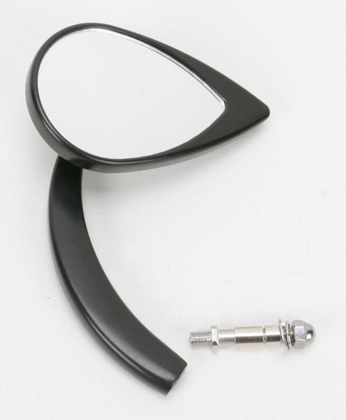 Drag Specialties 0640-0389 Tear-Drop Mirror - Black, Long Stem