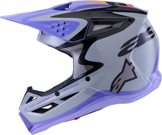 Alpinestars SM3 Jettson Helmet (XX-Large, Gray/Purple/Black Glossy)