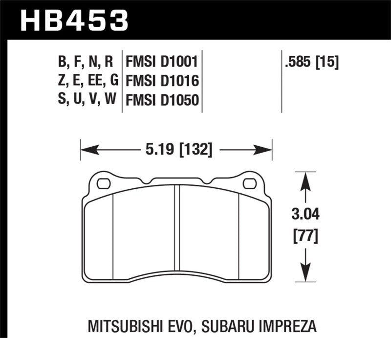Load image into Gallery viewer, Hawk Performance HB453G.585 HAWK DTC-60 Brake Pad Sets
