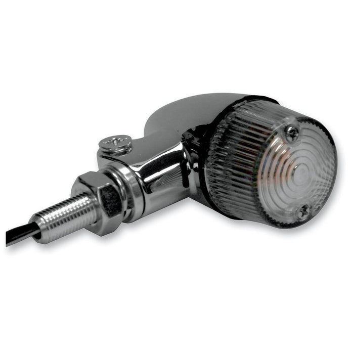 K&S Technologies 25-8331CM Chrome Aluminum Marker Lights - Round #2 with Clear Lens - Single Filament
