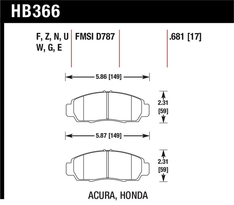 Load image into Gallery viewer, Hawk Performance HB366B.681 HAWK HPS 5.0 Brake Pad Sets

