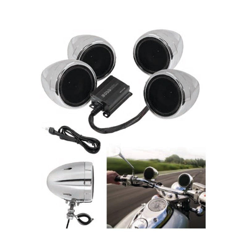 Load image into Gallery viewer, Boss Audio MC470B MC470 1000W. 4-Speaker Bluetooth System Kit - Chrome
