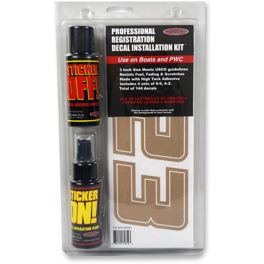 Hardline BROWN900 Professional Registration Decal Installation Kit - Brown