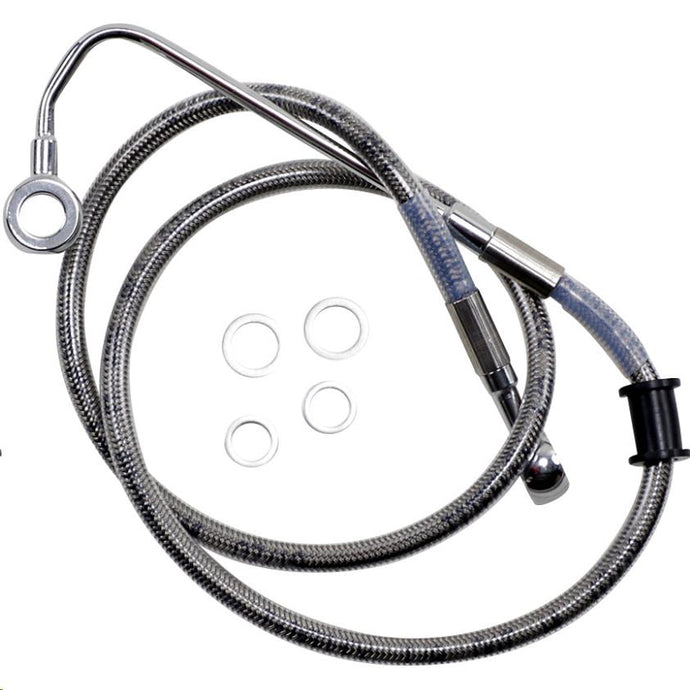 Drag Specialties 1741-5754 Standard Length Upper Front Stainless Steel Brake Line Kit - Clear