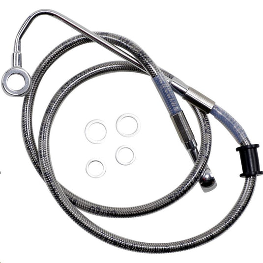 Drag Specialties 1741-5754 Standard Length Upper Front Stainless Steel Brake Line Kit - Clear