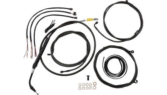 La Choppers LA-8058KT2-19M Complete Handlebar Cable and Brake Line Kit - 18in.-20in. -Midnight