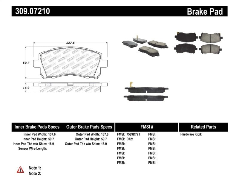 Load image into Gallery viewer, Stoptech 309.07210 ST Sport Brake Pads
