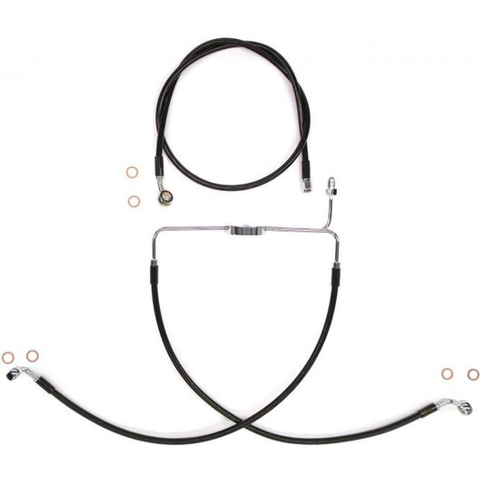 Magnum SBC1310-25 Black Coated XR Stainless Front Brakeline Kit - 23in. Upper Brake Length