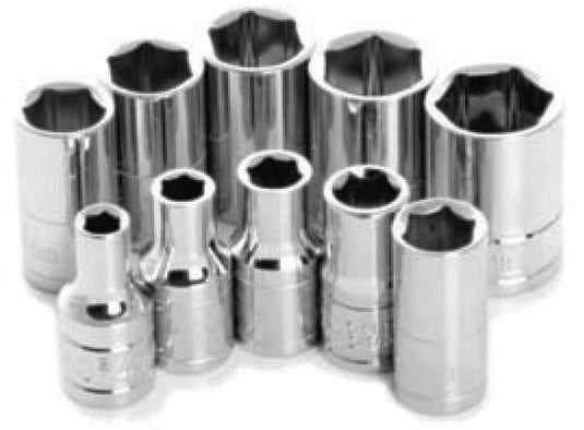 Performance Tools W36202 10 Piece 1/4in. Drive 6pt Metric Socket Set