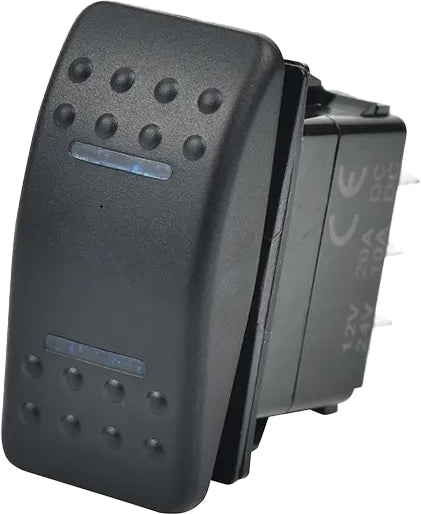 Open Trail SM106-006B Rocker Dash Switch - Momentary Lighted Blue