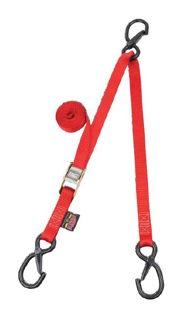Powertye 24361-S 1in.x 8.5ft. 3 Hook Tie Down - Red