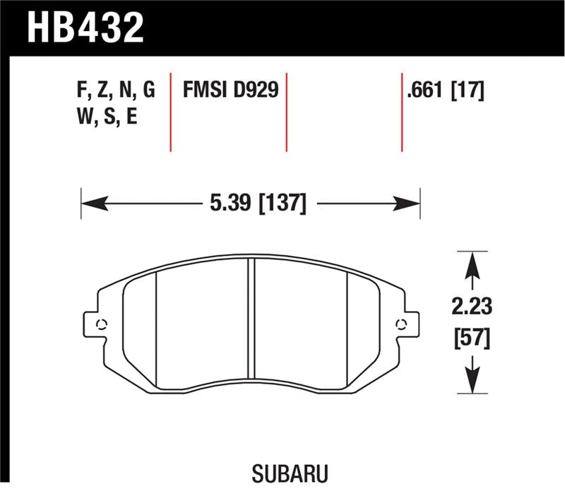 Load image into Gallery viewer, Hawk Performance HB432F.661 HAWK HPS Brake Pad Sets
