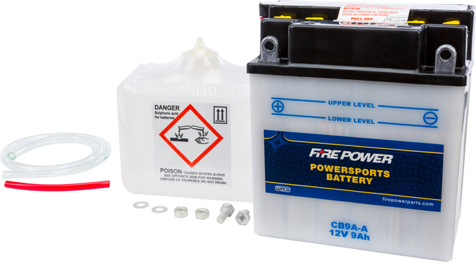 Fire Power CB9A-A Conventional 12V Heavy Duty Battery With Acid Pack