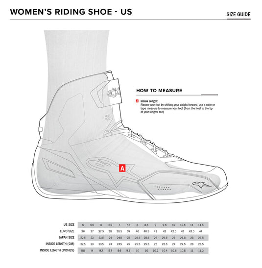 Alpinestars Stella Faster-3 Womens Riding Shoes (7.5, Black/Silver)
