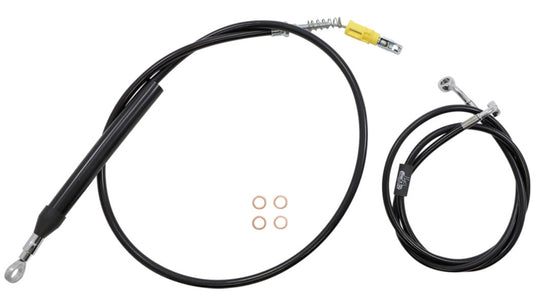 La Choppers LA-8156KT2-19B Complete Handlebar Cable/Brake & Clutch Line/Wire Kit - Black Vinyl