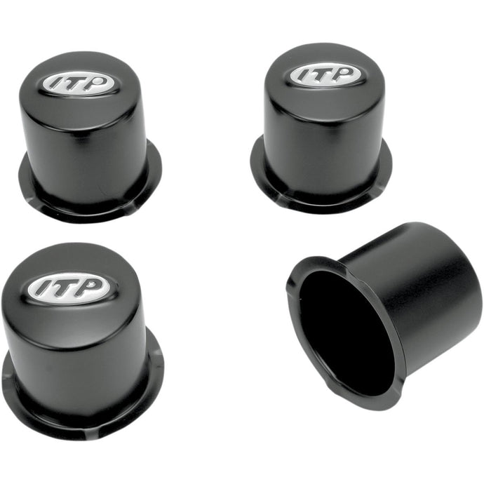 Itp SM130BBX Steel Center Caps - 4/110-4/4 Bolt Pattern - Black