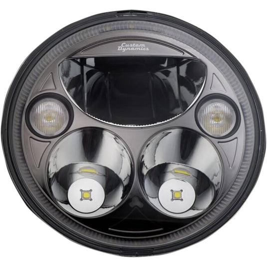Custom Dynamics CDTB-7-IF-B 7in. TruBeam Headlight - Black/Chrome Reflector