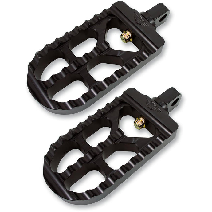 Joker Machine 08-56-5B Adjustable Serrated Long Footpeg - 4-1/2in L x 2-1/2in W x 1in Thick - Black Anodized