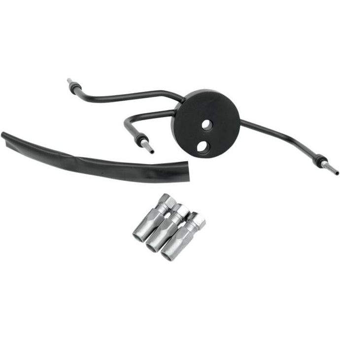 Magnum 493003 Build Your Own Brake Line - Black Chrome Brake Tee for Touring Models - Black Stainless Steel
