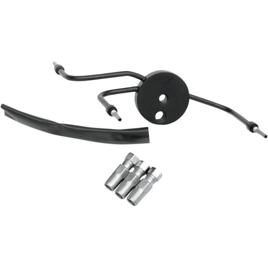 Magnum 493003 Build Your Own Brake Line - Black Chrome Brake Tee for Touring Models - Black Stainless Steel