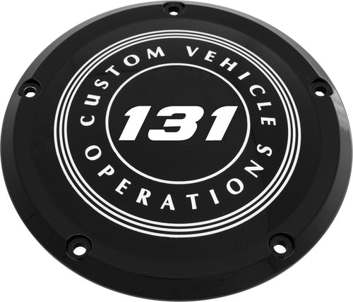 Custom Engraving Ltd 131-09-46BG Displacement Derby Cover - 131 Cubic Inch CVO - Black