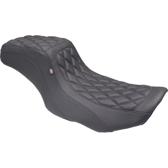 Mustang 88415 Squareback One-Piece Seat -  Double Diamond - Black/Black Stitching