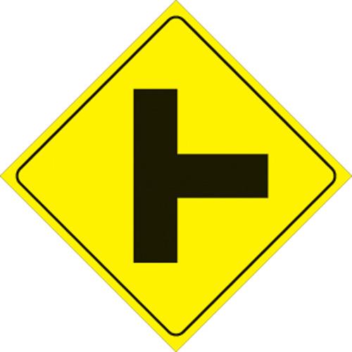 Voss 466 RT YR 12x12in. Reflective Trail Sign - Right T-Intersection (Yellow/Black)