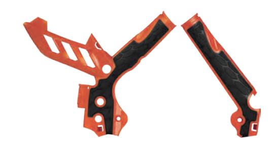 Acerbis 2686045225 X-Grip Frame Guards - Orange/Black