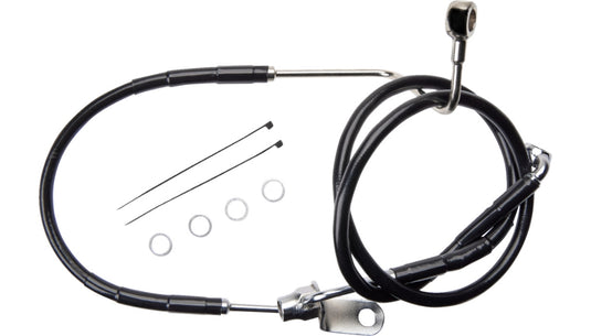 Drag Specialties 1741-6353 Black Vinyl Coated Standard Length ABS Stainless Steel Rear Brake Line Kit
