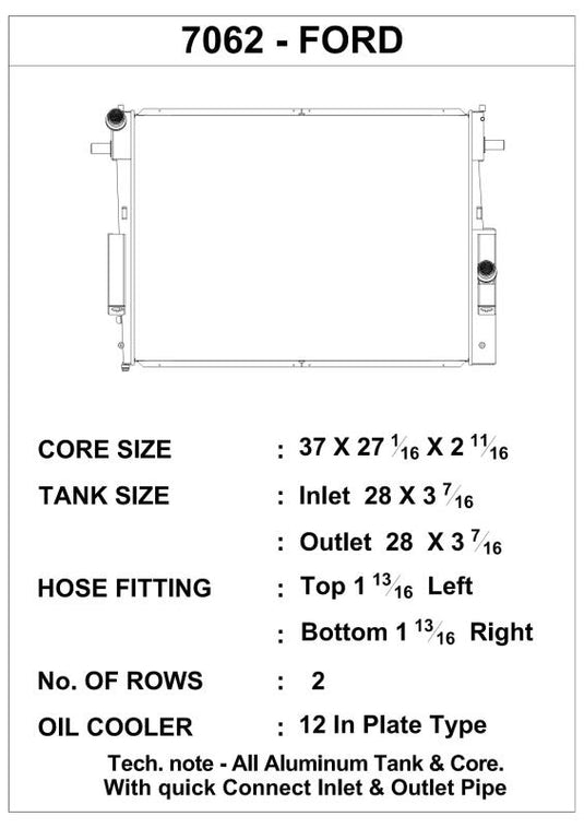 Csf 7062 CSF Radiators - Aluminum