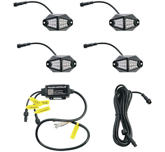 Whip-It 25-400 Wide-Angle LED Rock Lights - 4 POD