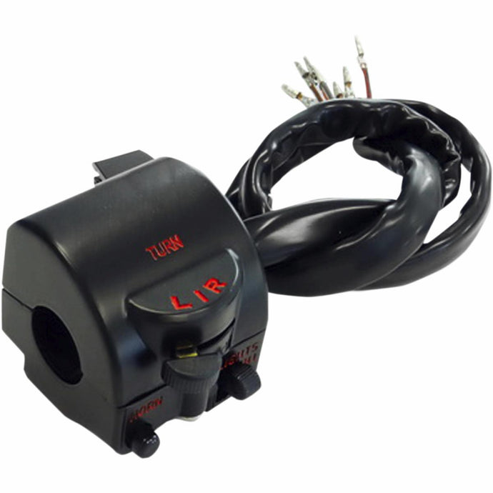 Emgo 46-68844 Left Side Handlebar Switch Assembly w/ Built-In Clutch Perch and Mirror Mount