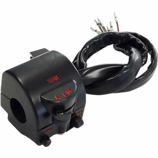 Emgo 46-68844 Left Side Handlebar Switch Assembly w/ Built-In Clutch Perch and Mirror Mount