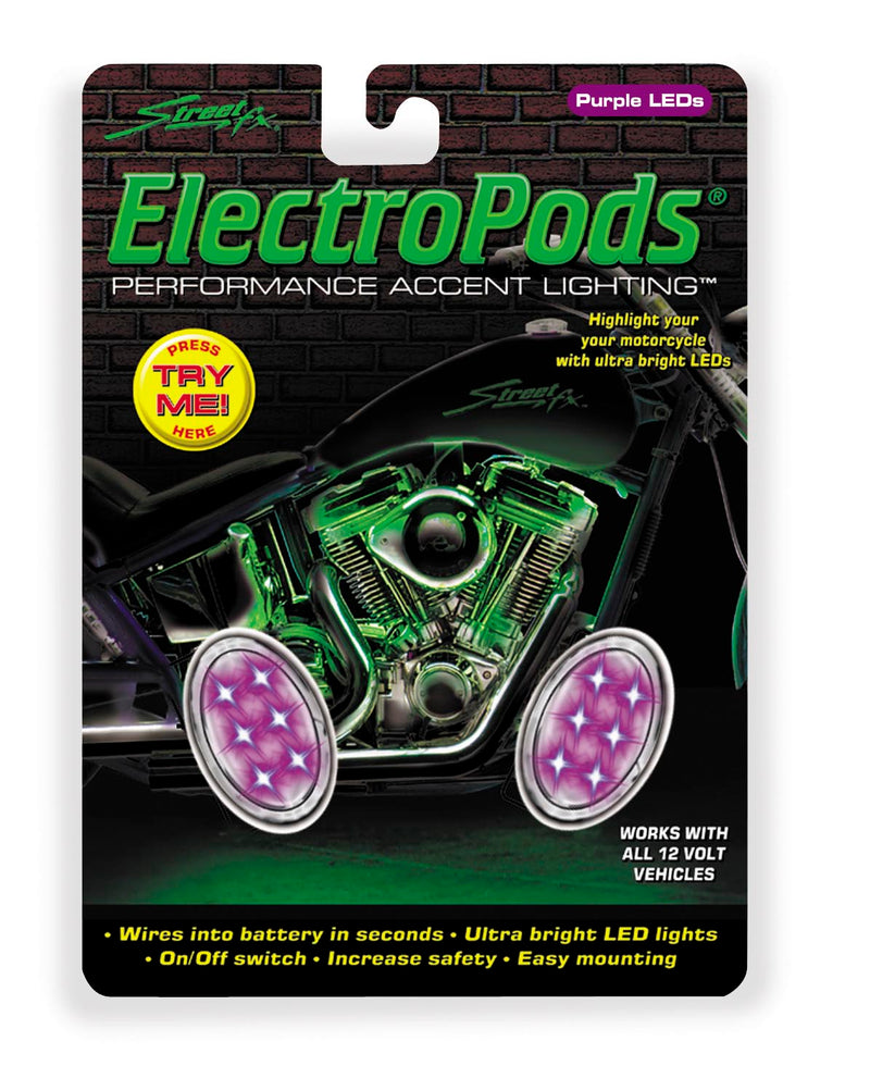 Street FX 1041905 Electropods Oval Lightpod - Purple/Chrome
