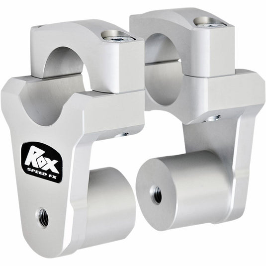 Rox Speed Fx 1R-P13R-2125 2in. Pivoting Risers for 1-1/4in. Handlebars - Silver
