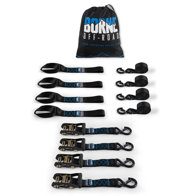 Load image into Gallery viewer, Borne Off-Road BNRTC-TDHD-4BK BRN Ratchet Tie-Down
