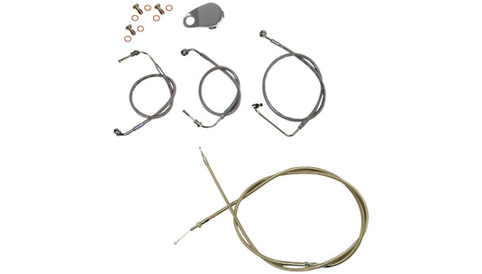 La Choppers LA-8155KT-13 Cable/Brake Line Kit - 12-14in. Ape Hangers - Stainless Steel