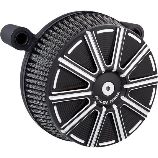 Arlen Ness 50-291 Big Sucker Stage I Air Filter Kit with Billet Cover and Synthetic Filter - 10-Gauge - Black