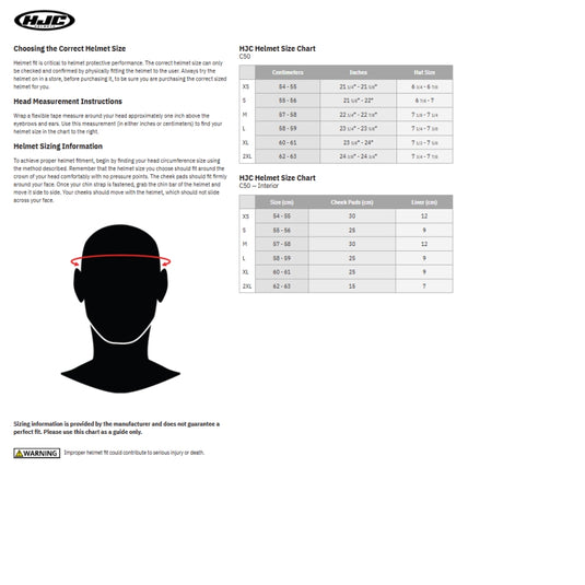Hjc C50 Primal Helmet (X-Small, Black (MC-5))