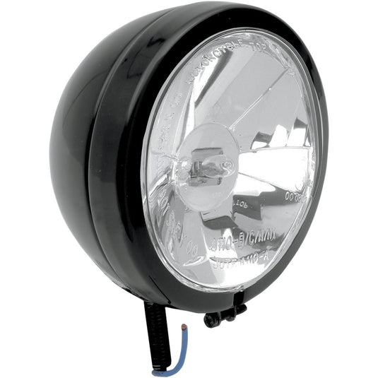 Drag Specialties 2001-0558 4 1/2in. Diamond-Style Spotlight - Gloss Black with Clear Lens